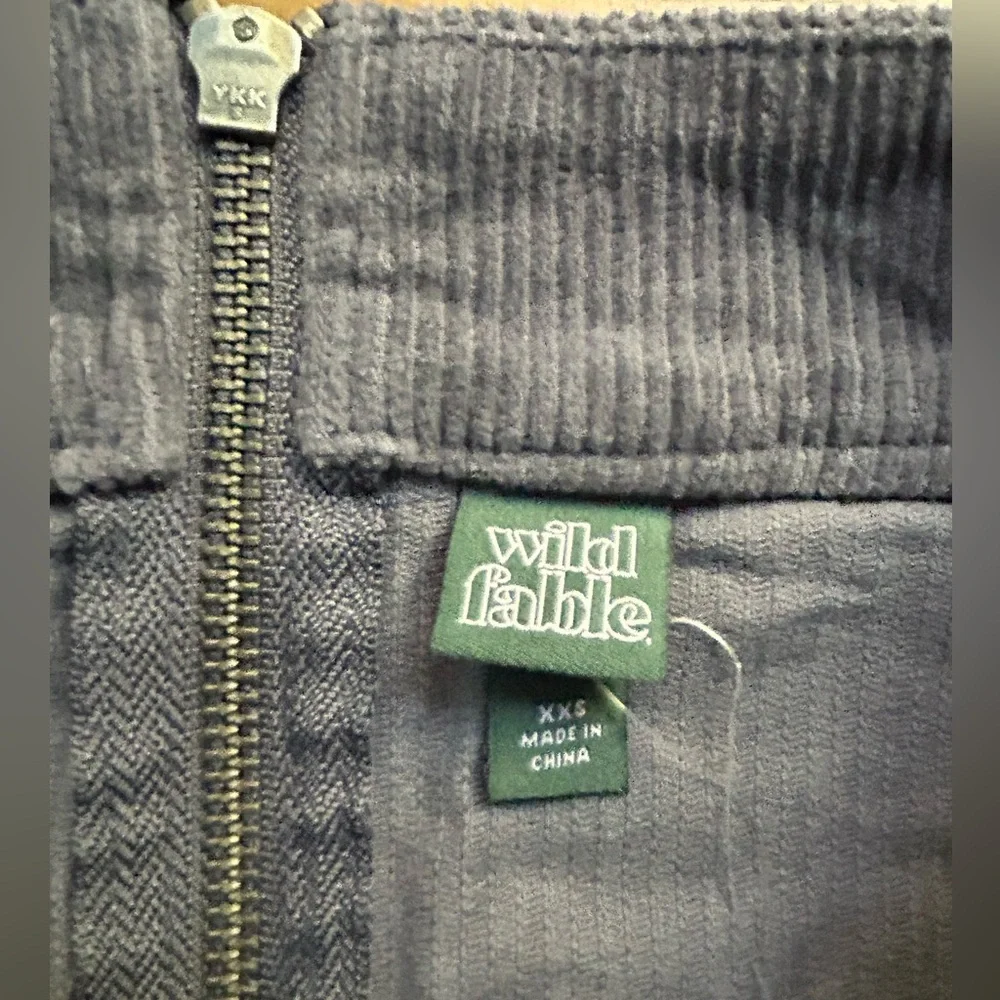 💖5 for $50💖 WILD FABLE Dark Gray Corduroy Pleated Cargo Mini Skirt Preppy - Picture 6 of 9
